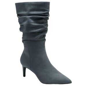 ALFANI LISSA FAUX SUEDE SLOUCHY BOOTIES reg price $149.50. Size 8. Grey color